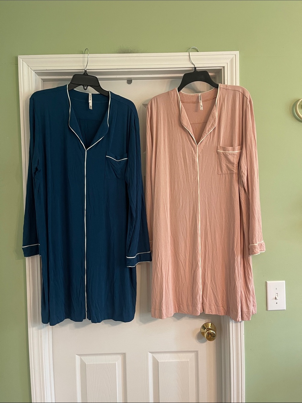 Soma Piped Long-Sleeved Sleepshirt Set-Sz XXL
